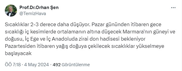 Yağışlı hava hafta sonu da devam edecek! 4-5 Mayıs hava durumu 4