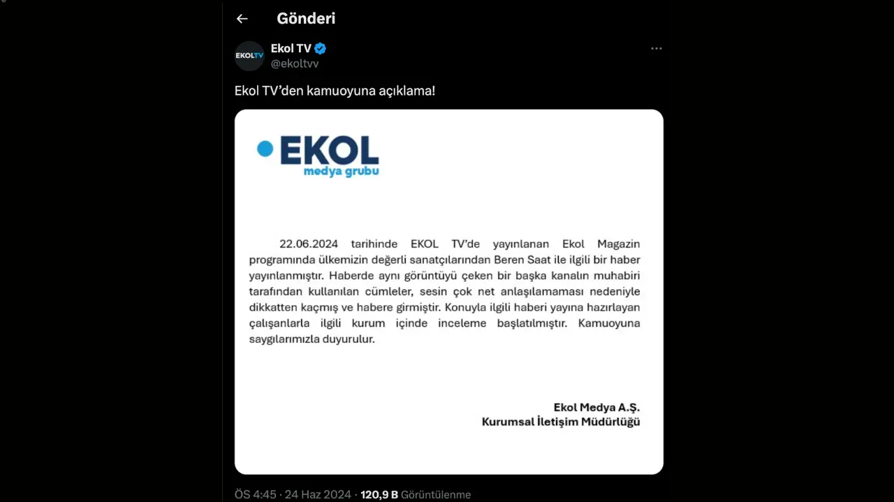 Beren Saat Ekol TV