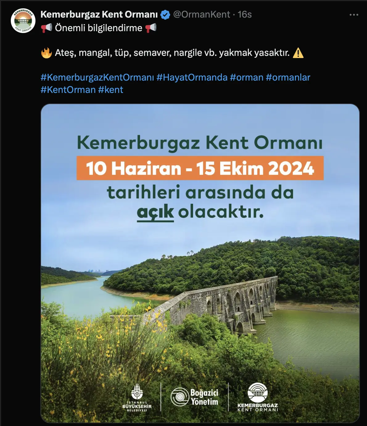 Kent Orman'a giriş yasak mı?