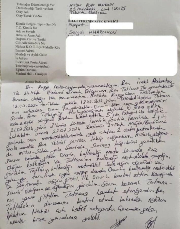 Cenaze töreni gerçekleşti! Motorcu Tatyana Ozolina'nın kaza anında yanında olan Rus arkadaşı Sergei Khadrikov, Onur Obut'u suçladı 1