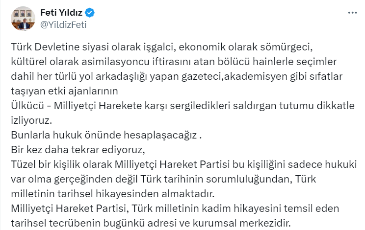 MHP 154 kişilik liste