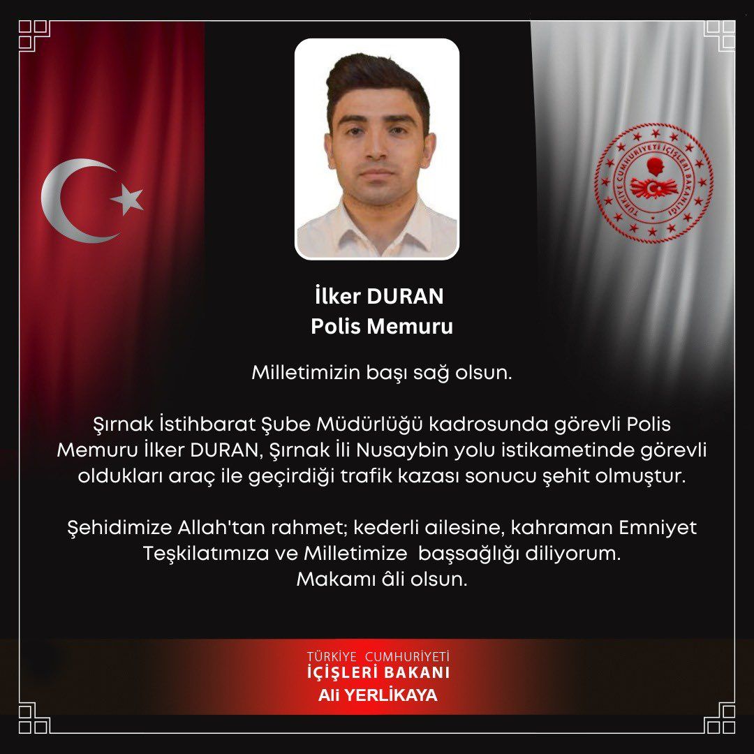 Acı haberi Bakan Yerlikaya duyurdu, Şırnak'taki kazada şehit oldu - 4. Resim
