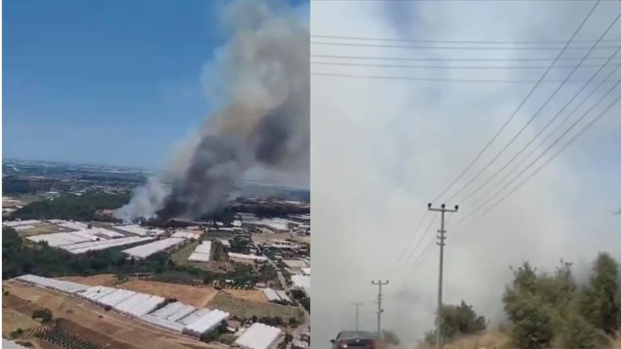 Antalya Aksu Ilçesinde çıkan Yangına Havadan Ve Karadan Müdahale ediliyor