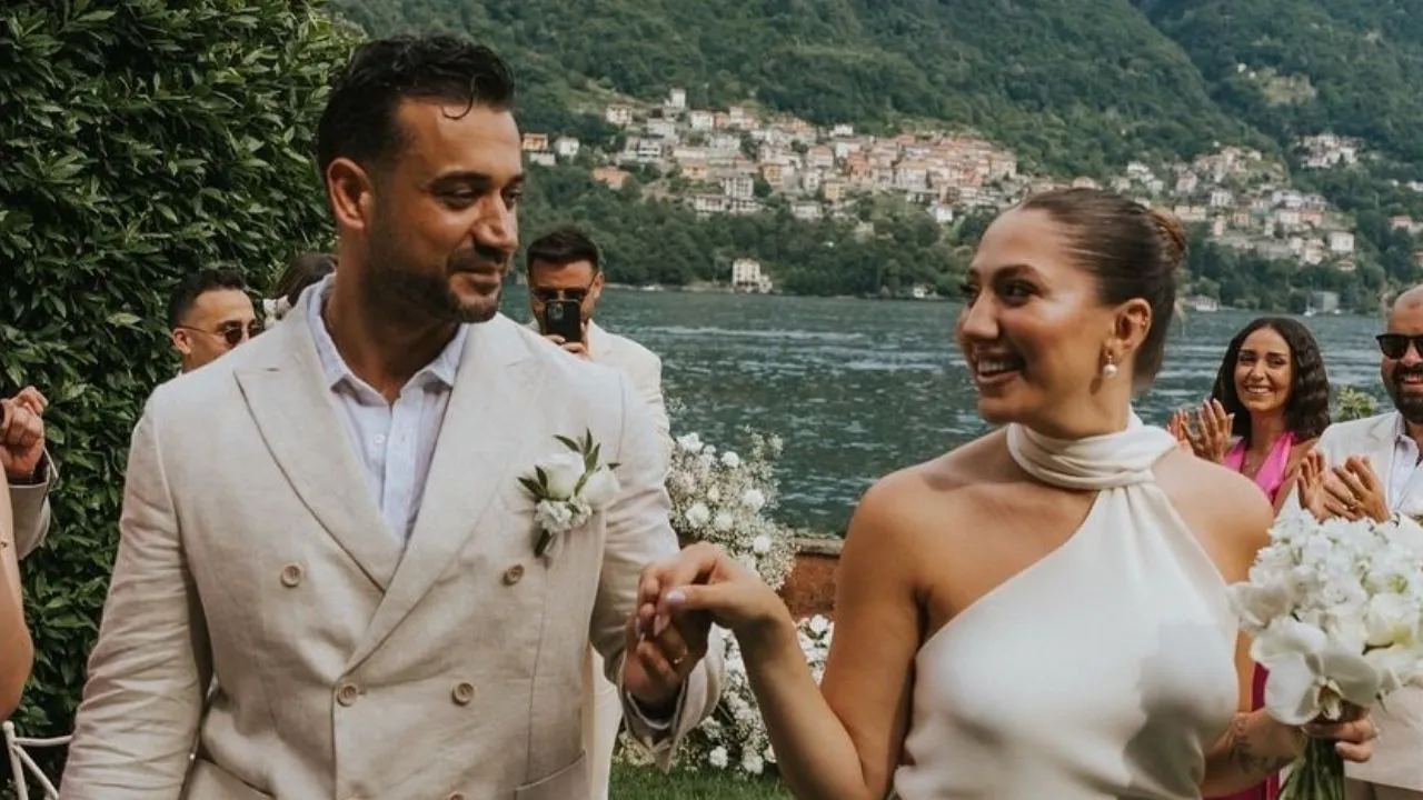 Damla Altun Nişanlısı Uğur Şengül’e Como’da Evlendi! Gelinliğinin Detayları dikkat çekti