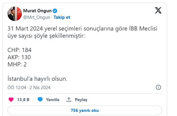 İBB Meclis parti üye sayısı açıklandı! CHP 184, AK Parti 130, MHP 2 koltuk aldı - 2. Resim