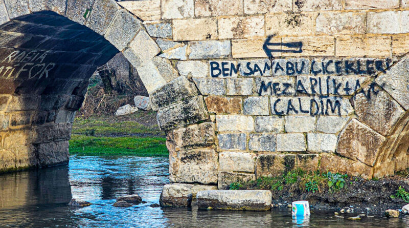 Yıllara meydan okudu vandallara direnemedi: 2 bin yıllık köprüye sprey! 1