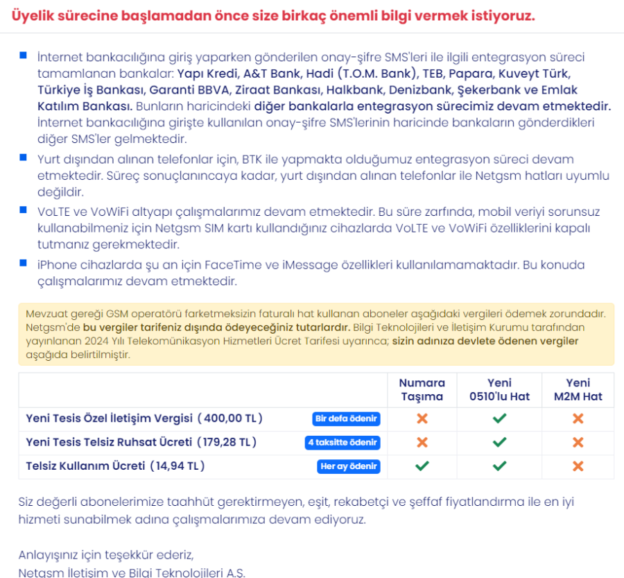 Net GSM paketleri