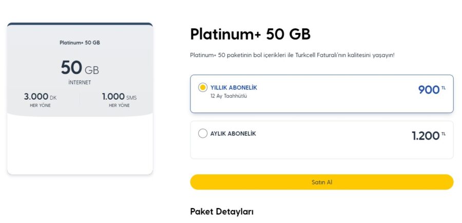 Turkcell milletvekili paket fiyatları