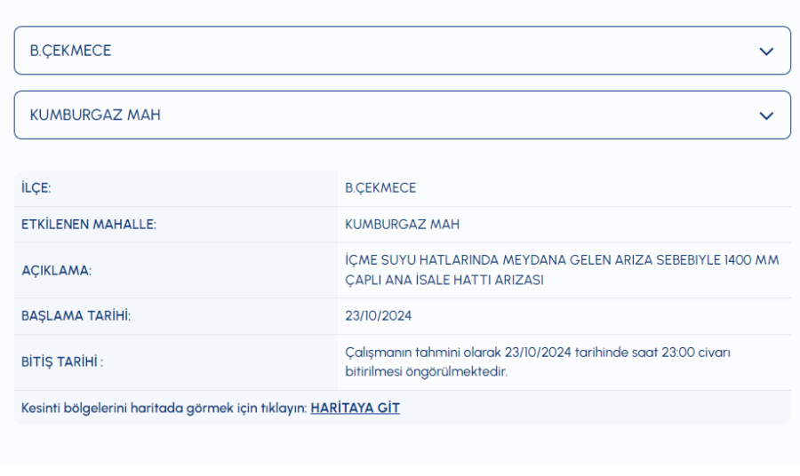 Büyükçekmece su kesintisi ne zaman gelecek