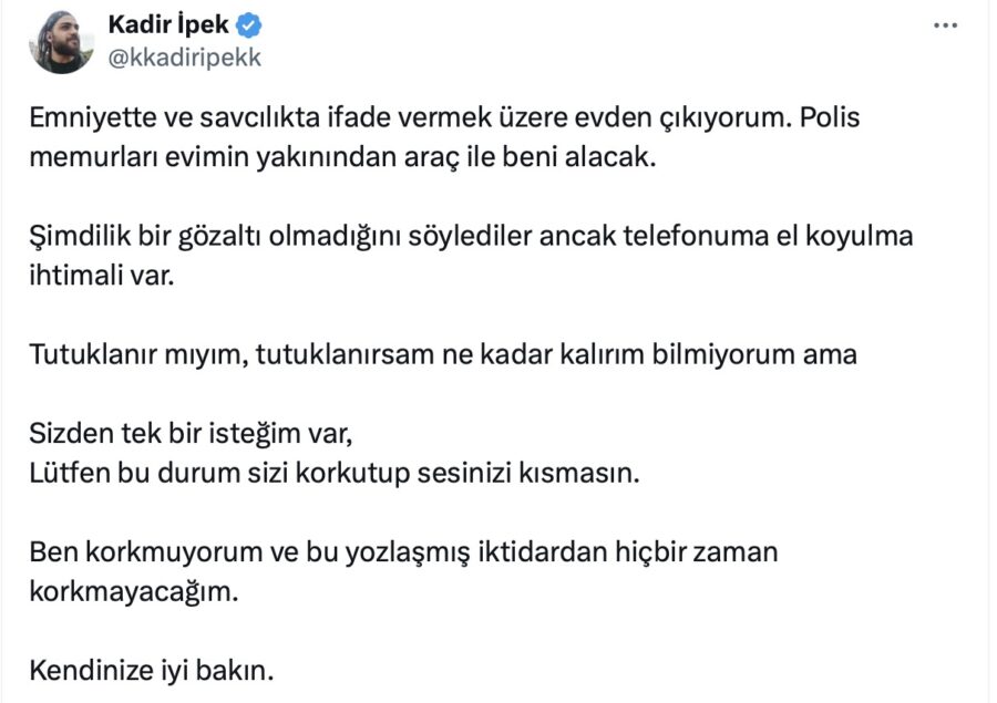 Kadir İpek tutuklandı mı