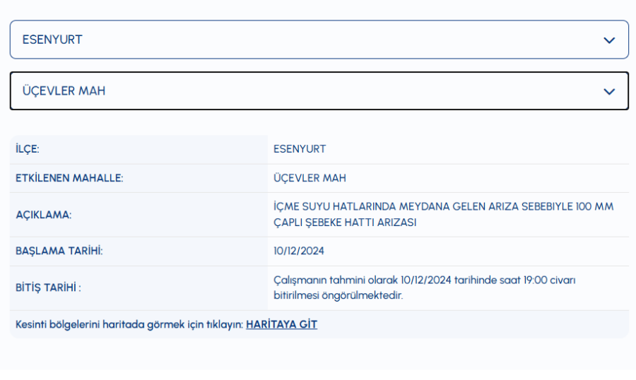 İSKİ Esenyurt su kesintisi