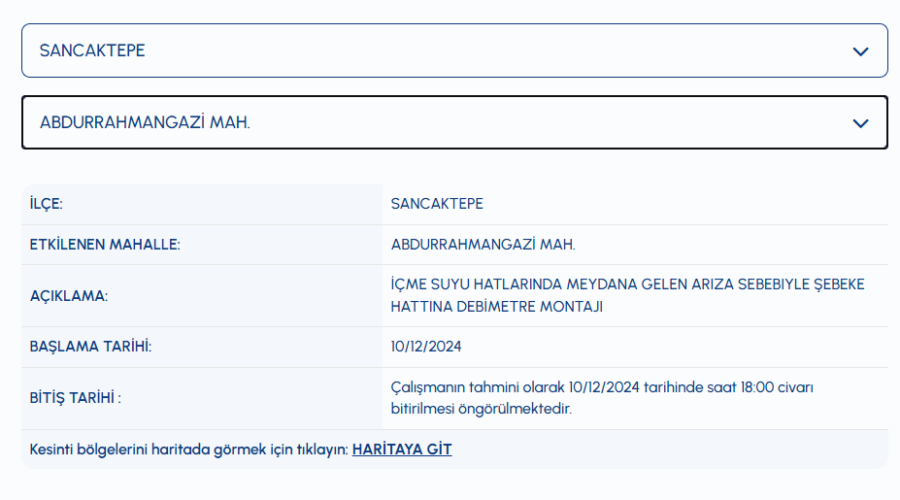 İSKİ Sancaktepe su kesintisi