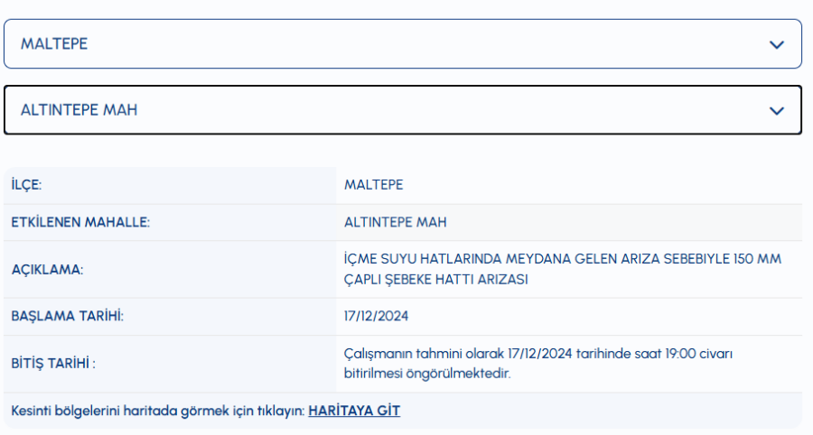 İSKİ Maltepe su kesintisi