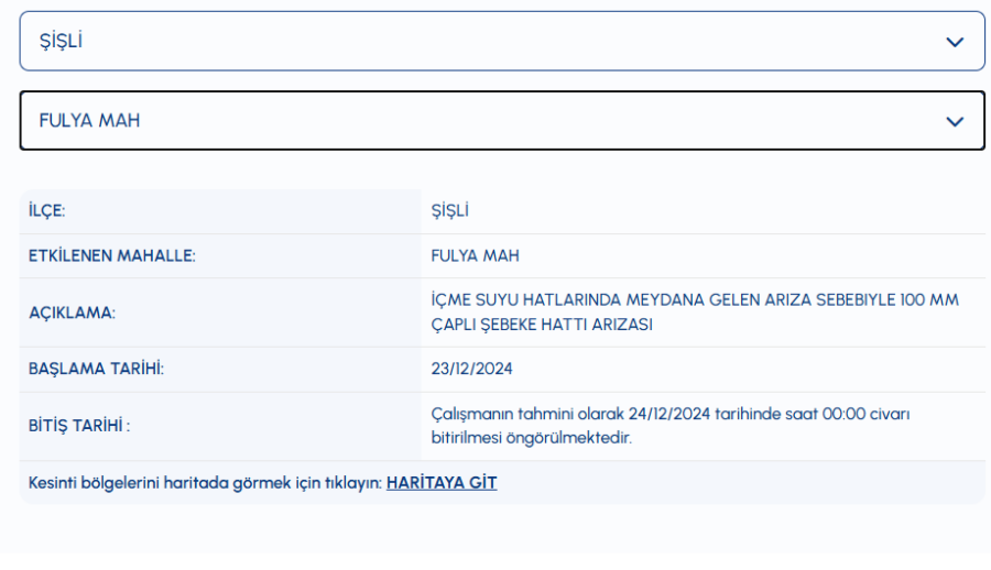 kapaklı su kesintisi