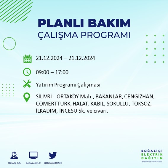 silivri elektrik kesintisi son dakika