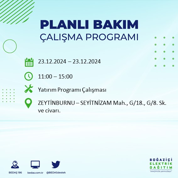zeytinburnu elektrik kesintisi