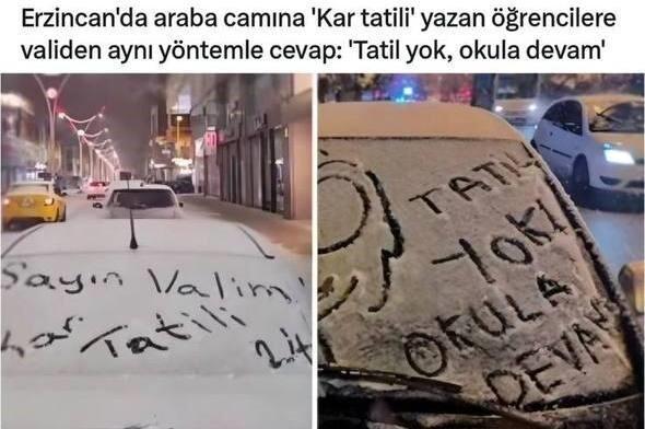 Öğrencilerin kar tatili talebi