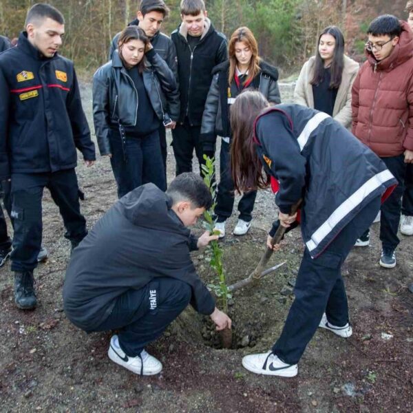 Şehit itfaiye erlerinin hatırası için dikilmiş fidanlar-1