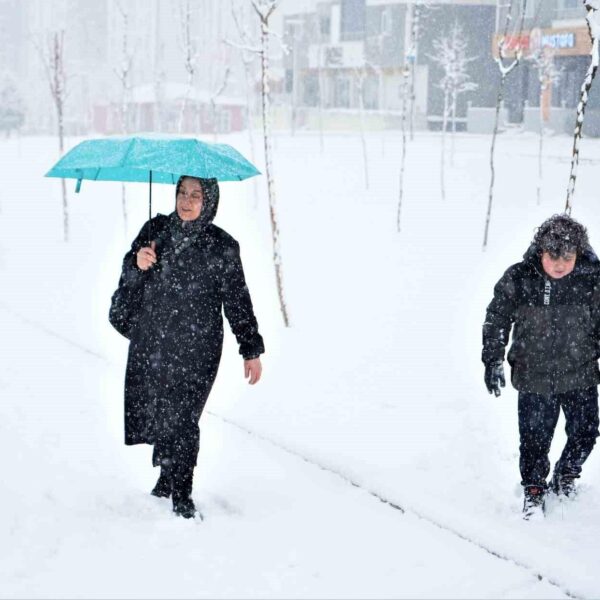 Kar nedeniyle ulaşıma kapalı bir köy yolu-2