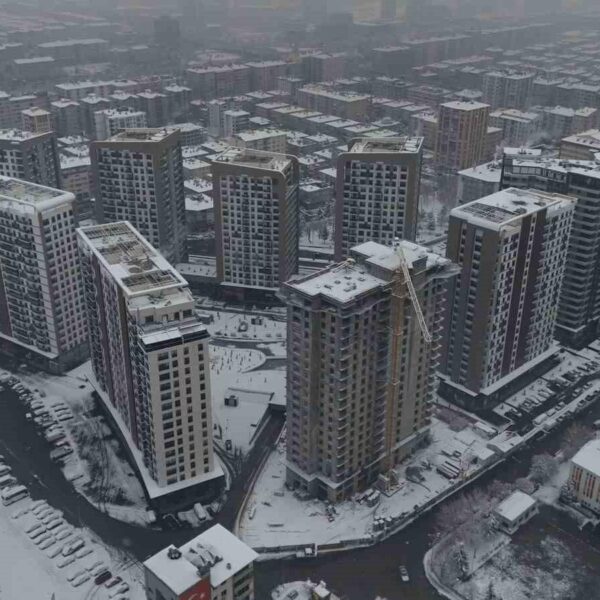 Kayseri'de kar yağışı sırasında dron ile çekilmiş görüntü-4