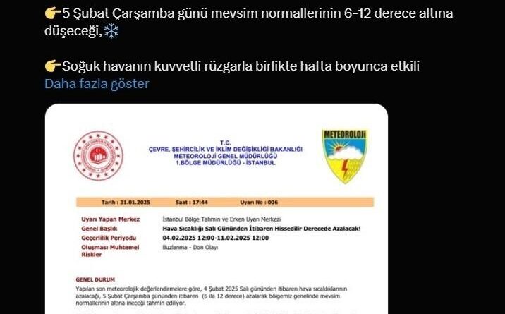 Sakarya Valiliği: 5 Şubat'ta Soğuk Hava ve Yağış Uyarısı 1