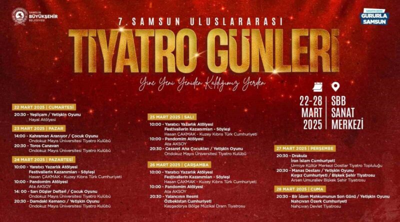 Samsun’da 7. Uluslararası Tiyatro Günleri başlıyor 3