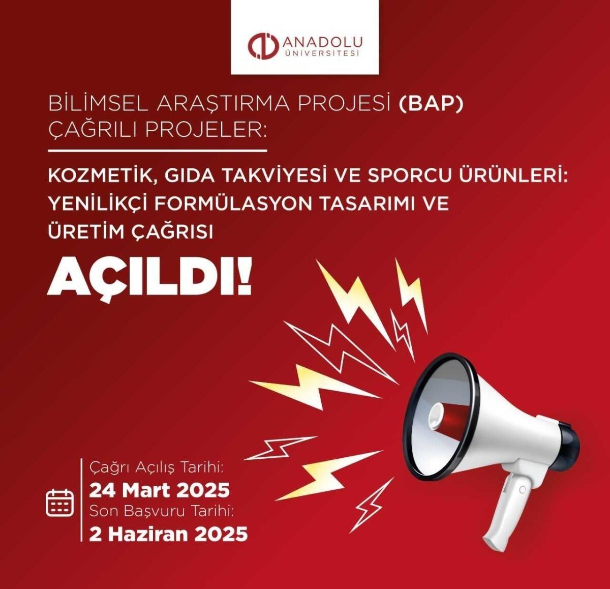 Anadolu Üniversitesinden yenilikçi ürün geliştirme için BAP çağrısı