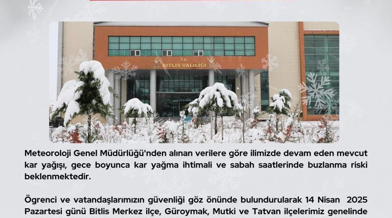 Bitlis'te eğitime kar engeli 1