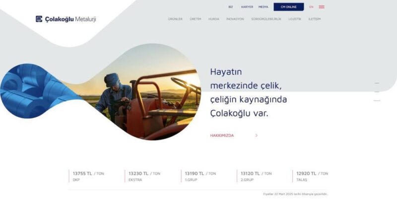 Çolakoğlu Metalurji'nin yeni web sitesine uluslararası ödül 1