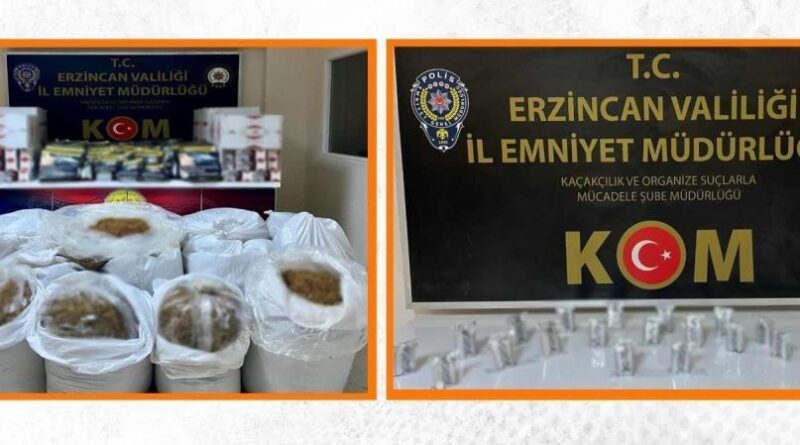 Erzincan’da makaron ve kaçak tütün ele geçirildi 1