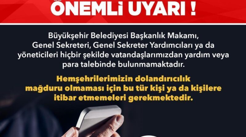 Kayseri Büyükşehir’den ‘dolandırıcılık uyarısı 1