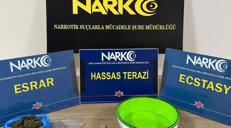 Ordu’da uyuşturucu operasyonlarında 1 tutuklama 1