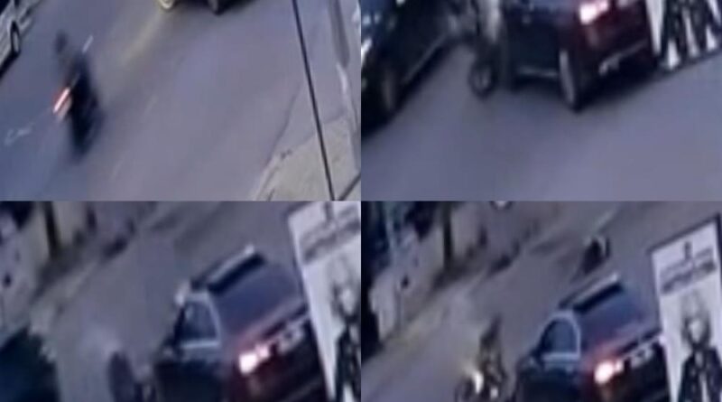Otomobile çarpan motosikletli takla atıp yere düştü: O anlar kamerada 1