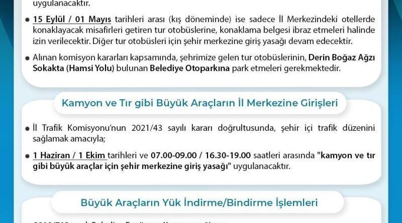 Sinop’ta tur otobüslerinin şehir merkezine girişine yasak 1