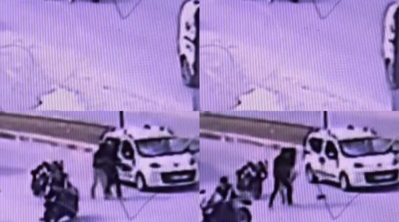 Kaskla tartıştığı sürücünün aracına zarar verdi: O anlar kamerada 1