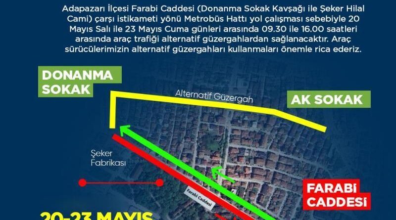 Sakarya Büyükşehir sürücüleri uyardı: O güzergahta trafik alternatif güzergahlardan sağlanacak 1