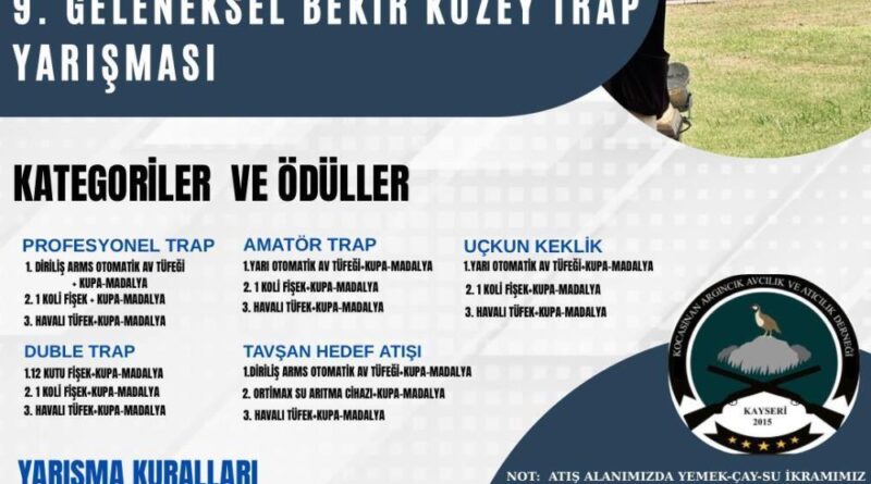 9. Geleneksel Bekir Kuzey Trap yarışmaları 28-29 Haziran’da yapılacak 1