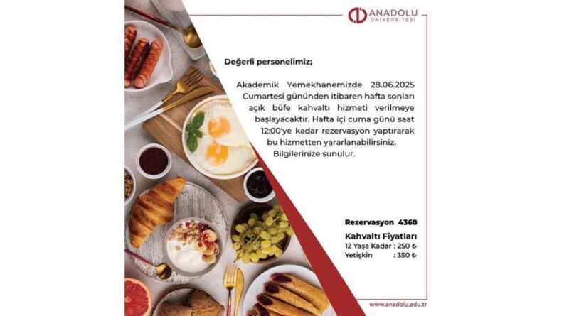 Akademik ve idari personele açık büfe kahvaltı hizmeti başladı 1