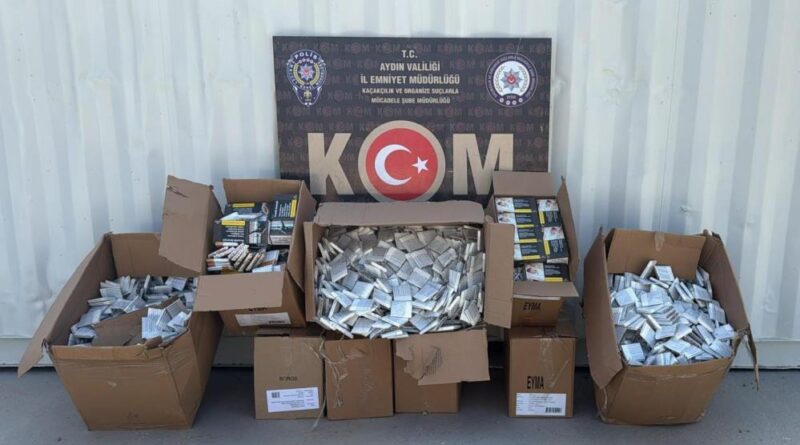 Aydın'da 101 bin 800 adet doldurulmuş makaron ele geçirildi 1