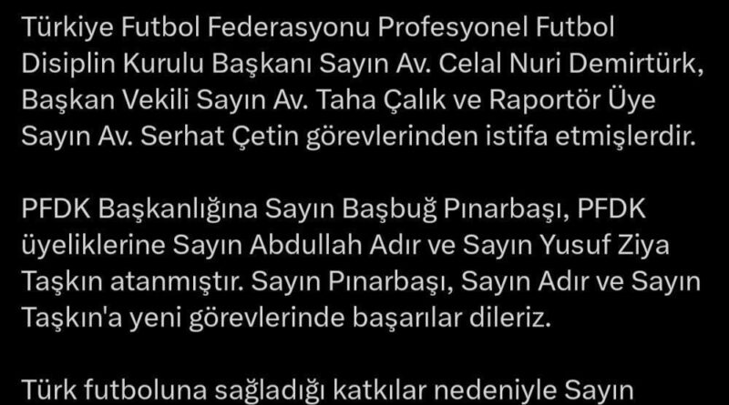 PFDK Başkanlığı'na Başbuğ Pınarbaşı atandı 1