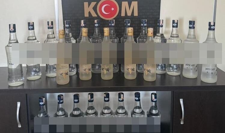Aydın’da 25 litre sahte içki ele geçirildi 1