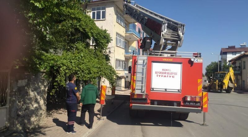 Beyşehir’de itfaiyenin kedi kurtarma seferberliği 1