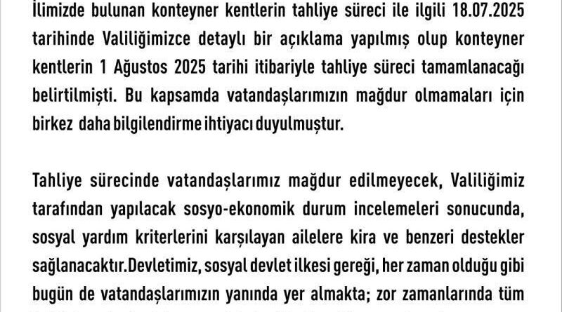 Elazığ'da konteyner kentler yarın tahliye ediliyor 1
