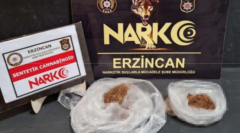 Erzincan’da bir miktar uyuşturucu ele geçirildi 1