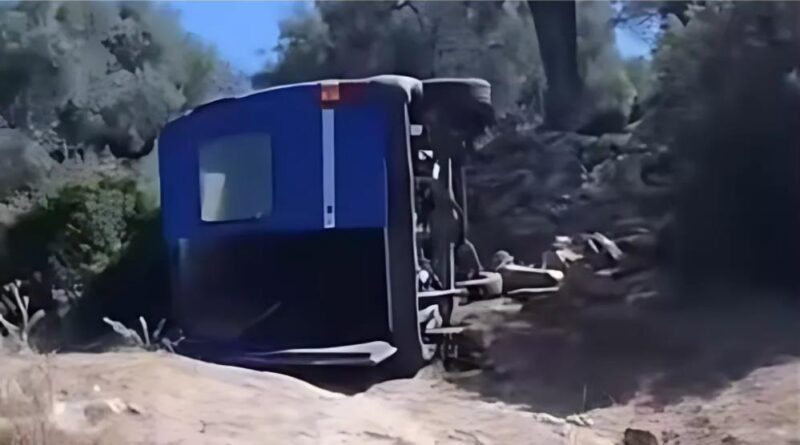 Freni tutmayan minibüs devrildi: 6 yaralı 1