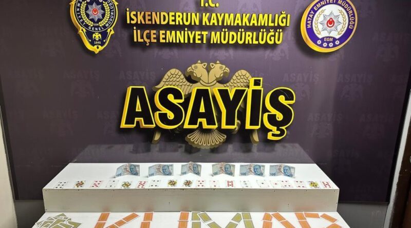 İskenderun’da kumar oynarken yakalanan 4 şahsa 36 bin 988 TL para cezası 1