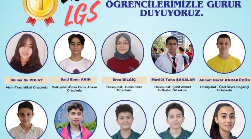 Kahramanmaraş'ta LGS'de büyük başarı: 10 öğrenci 500 tam puan aldı 1