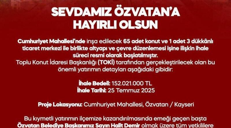 MHP’li Ersoy’dan Özvatan’a müjde 1