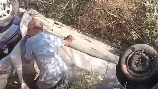 Milas’ta araç şarampole yuvarlandı: 1 yaralı 1