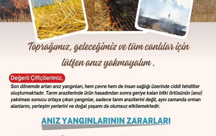 Niğde'de 'anız yakmayın' uyarısı 1